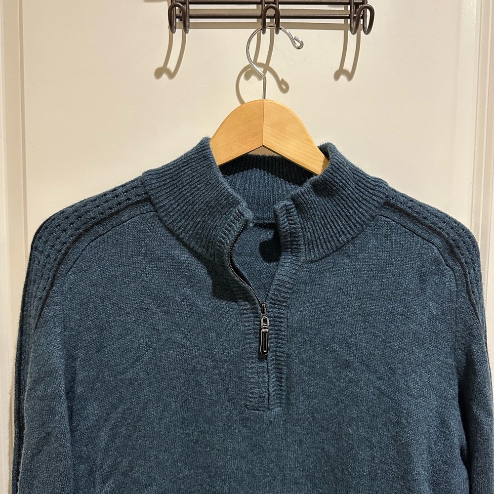 Men's Teal Quarter Zip Sweater